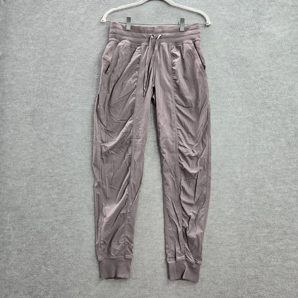 Lululemon Women Activewear Pants‎ 4 Purple Dance Studio Jogger Logo Drawstring